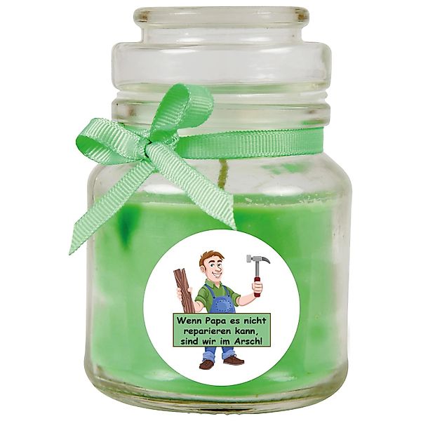HS Candle Duftkerze & Bonbon Glas Vatertag Kokos Grün günstig online kaufen