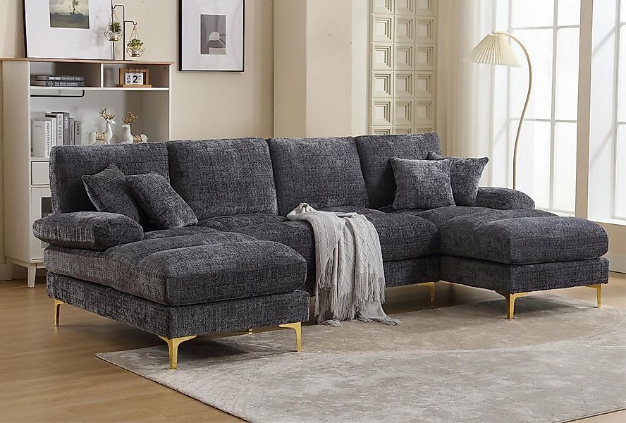 LVHOM Loungesofa mit Ottomane, 272x136x88 cm (LxBxH), frei Kombination, 4-6 günstig online kaufen