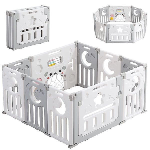 Dripex Laufgitter Baby Laufstall Faltbar Kunststoff günstig online kaufen