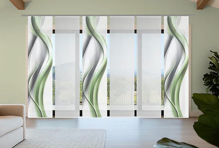 Vision S Schiebegardine »CARA« Paneelwagen 6 Stk. tlg. Schiebevorhang,Bambu günstig online kaufen