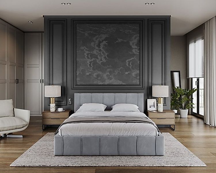 FDM Polsterbett TOPSELLER Stauraumbett MADE IN EU - aus hochwertigem Velour günstig online kaufen