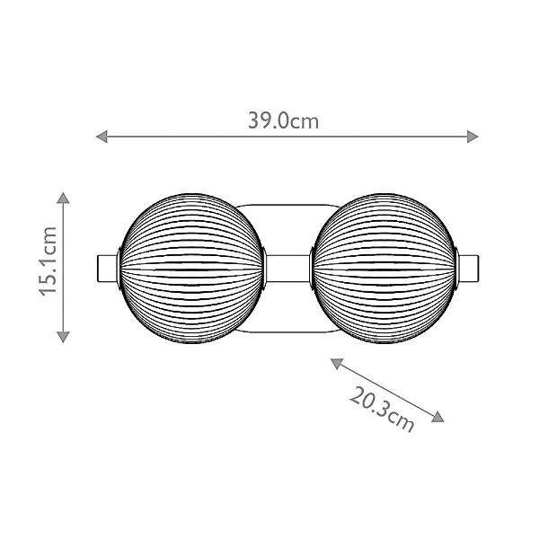 LED-Wandlampe PALMAS gold/rauchgrau Breite 39 cm 2-flg. IP44 günstig online kaufen
