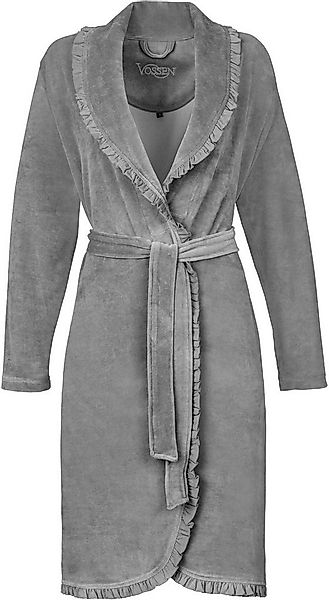 Vossen Damenbademantel Ariel, Kurzform, Nicki-Velours, Schalkragen, Gürtel, günstig online kaufen