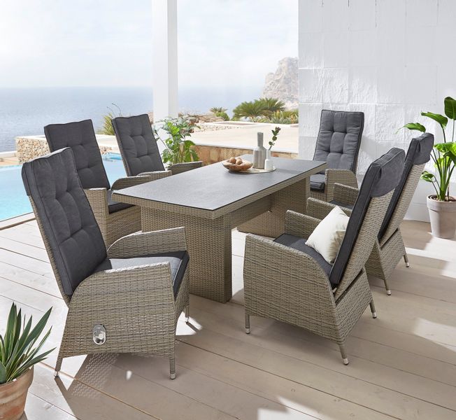 KONIFERA Garten-Essgruppe Brisbane, (Set, 13-tlg., 6 günstig online kaufen