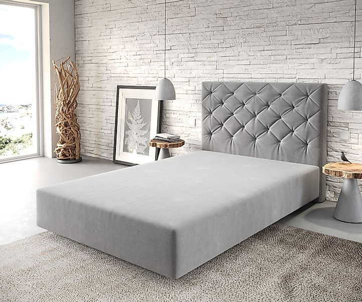 DELIFE Bettgestell Dream-Great, Mikrofaser Grau 120x200 günstig online kaufen