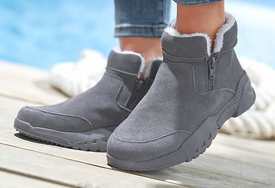 Vivance Stiefelette aus Veloursleder und mit günstig online kaufen