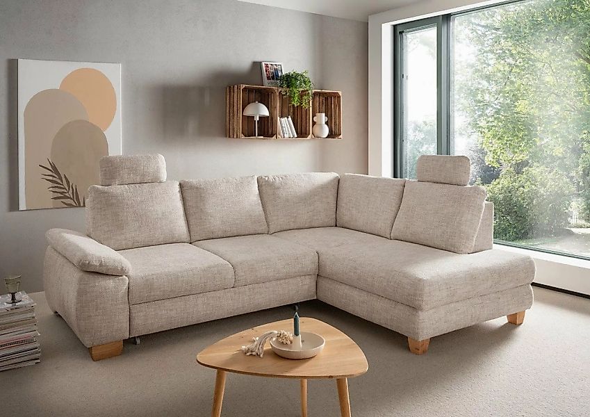 Myhomelando Ecksofa Laminano, mit Schlaffunktion & Bettkasten und Sitztiefe günstig online kaufen