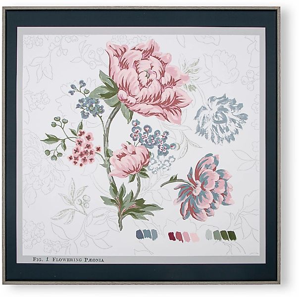 LAURA ASHLEY Bild mit Rahmen "Floral" 1 Stk. tlg. Bilder 60x60cm günstig online kaufen