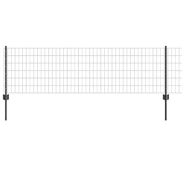 vidaXL Gartenzaun Zaun mit Pfosten Grau günstig online kaufen
