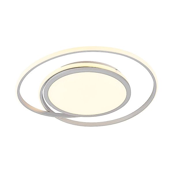 Lucande LED Deckenleuchte Noud 9956107 Dimmbar mit Leselampe Modern in Alu günstig online kaufen