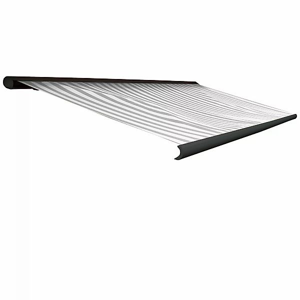 MCW Elektrische Kassettenmarkise H122 4x3m Acryl Grau/Weiß Rahmen Anthrazit günstig online kaufen