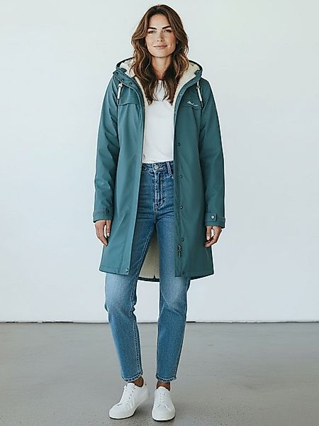 Dry Fashion Regenmantel Oslo Damen PU-Mantel Oslo mit Teddy-Fleece - Regenj günstig online kaufen