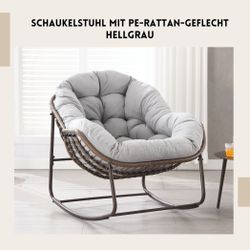 SeedWave Schaukelstuhl Übergroß mit PE-Rattan-Geflecht, 15 günstig online kaufen