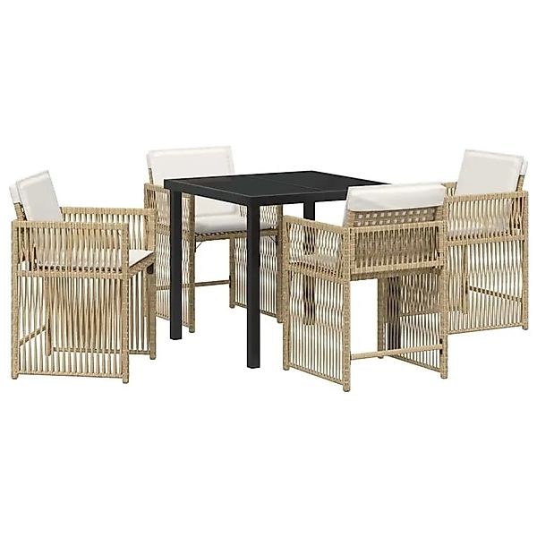 vidaXL Garten Essgruppe 5-Tlg Beige Poly-Rattan 3380785 günstig online kaufen