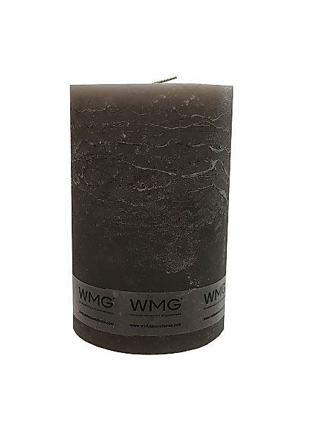 Stumpenkerze Rustikal Höhe 11 cm, Durchmesser 10 cm Grau günstig online kaufen