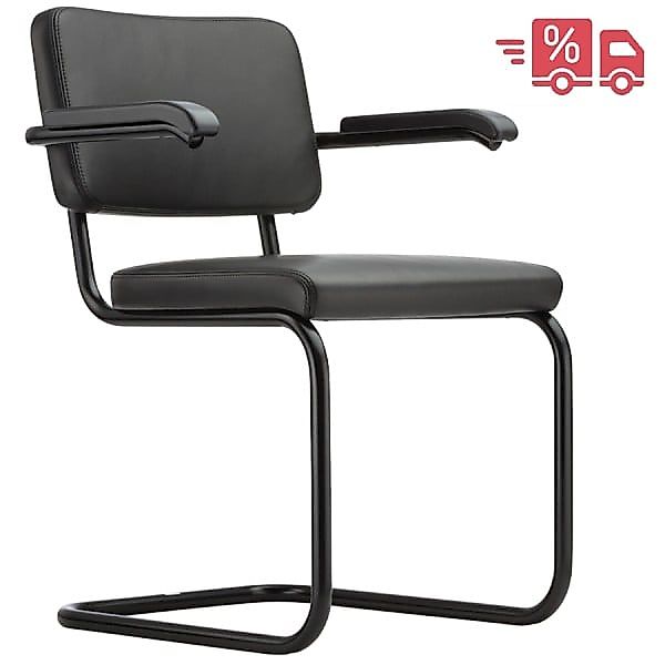ABVERKAUF: THONET Stahlrohr-Freischwinger S 64 PV | Polstersitz Nappa Natur günstig online kaufen
