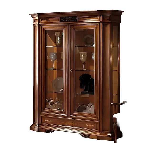 JVmoebel Glasvitrine Vitrine Anrichte Vitrinen Glas Schrank Schranke Braun günstig online kaufen