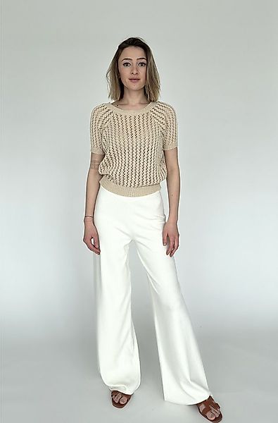 Zuckerwatte Ajourpullover modisch kurz aus 100% Baumwolle günstig online kaufen