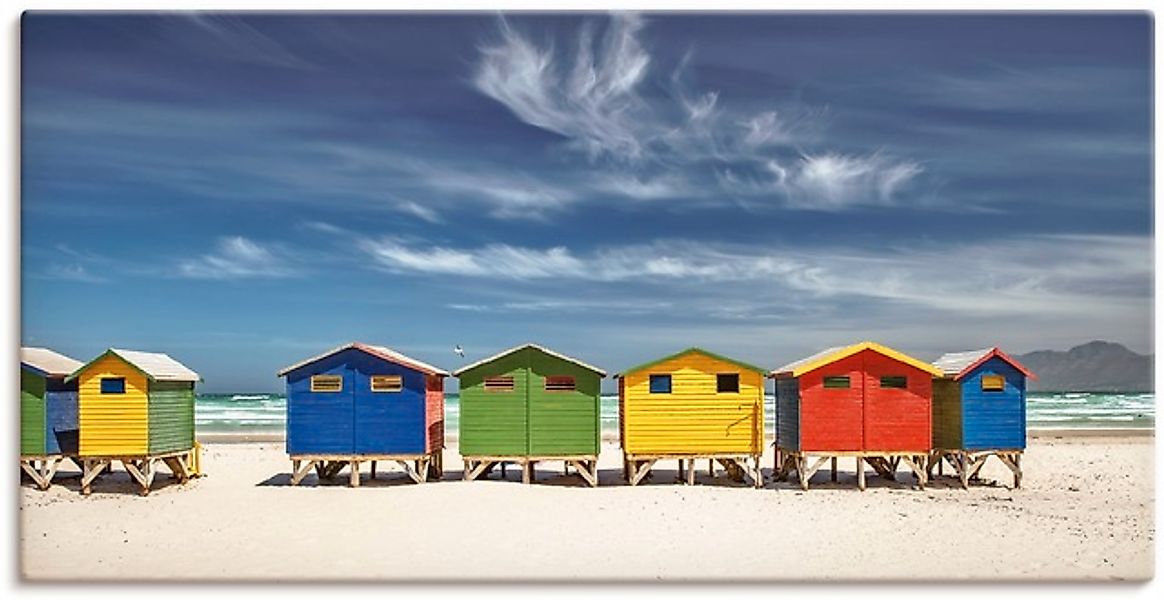Artland Wandbild »Bunte Strandhäuser bei Kapstadt« Strandbilder 1 Stk. tlg. günstig online kaufen