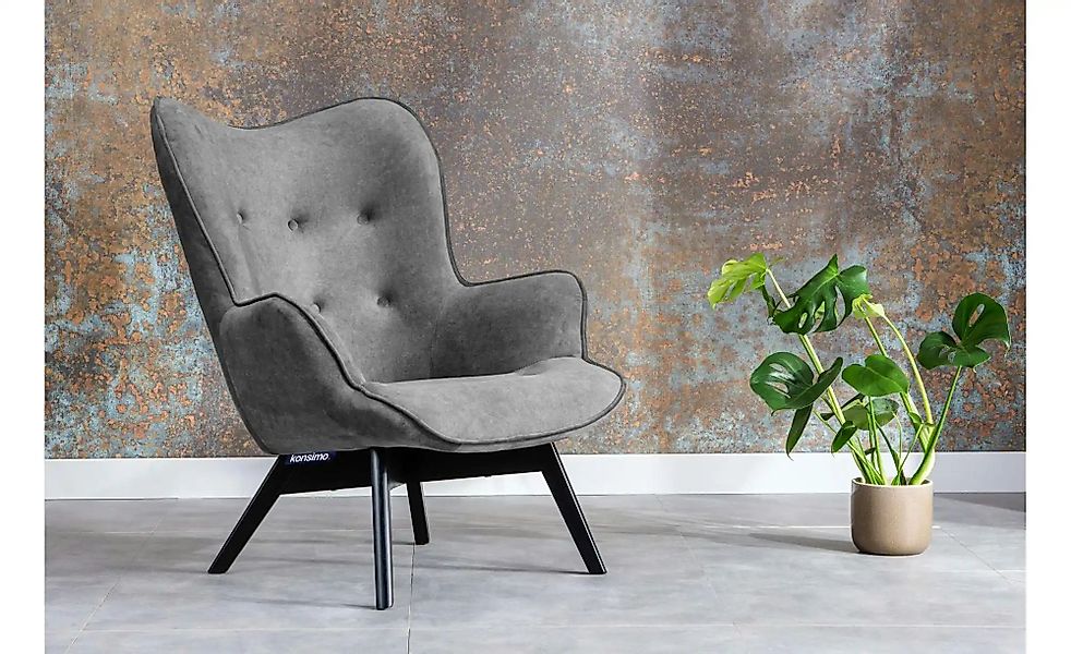 KONSIMO Sessel  Glori ¦ grau ¦ Maße (cm): B: 78 H: 94 Polstermöbel > Sessel günstig online kaufen