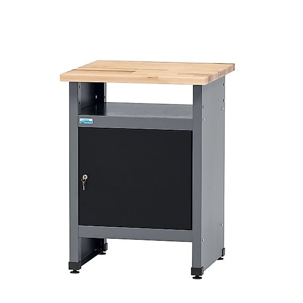 Küpper Werkbank Eintürig mit 1 Fach 84 x 60 x 60 cm Schwarz-Hellgrau günstig online kaufen