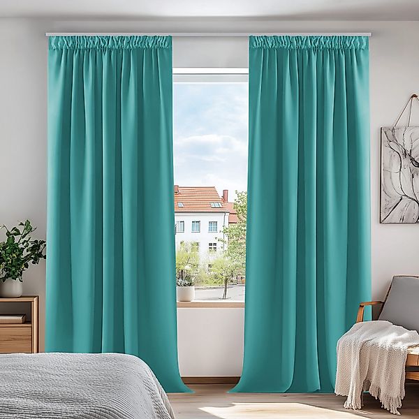 Deconovo Verdunkelungsvorhang Gardinen mit Kräuselband Blickdicht günstig online kaufen