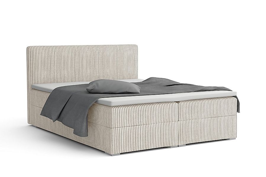 Deine Möbel 24 Boxspringbett LON IV Boxspring Komplettbett Polsterbett Bone günstig online kaufen