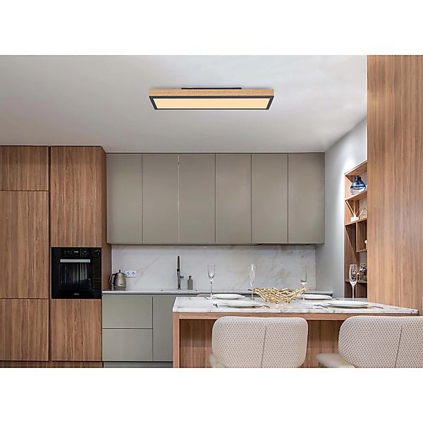 Globo LED-Deckenleuchte Doro 1-flammig Graphit 600 x 150 x 30 mm günstig online kaufen