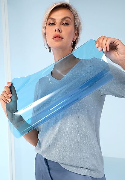 bianca Kurzarmshirt EDIRA in Feinstrick-Optik mit günstig online kaufen