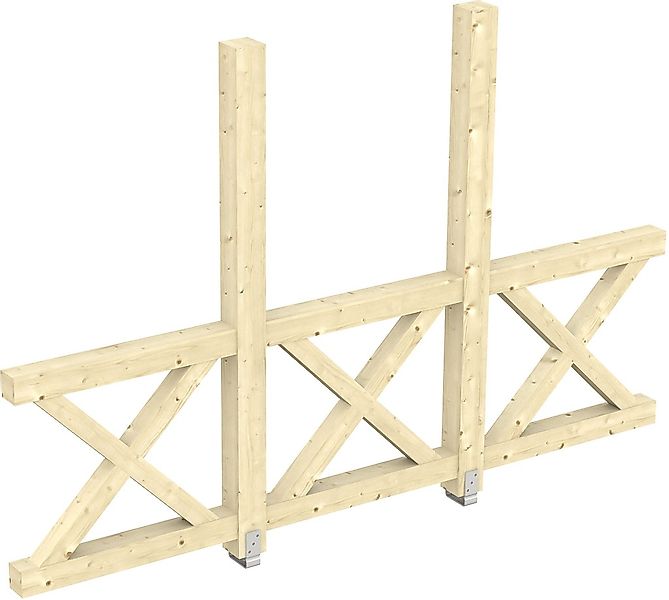 Skan Holz Seitenwand Andreaskreuz (FS) 305 x 210 cm Fichte Natur günstig online kaufen