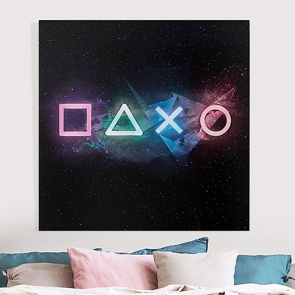 Leinwandbild Controller Symbole in ferner Galaxie günstig online kaufen