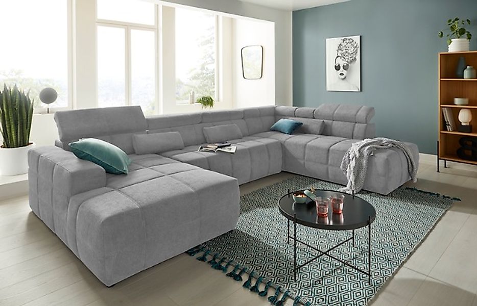 DOMO collection Wohnlandschaft »Brandon, whlw. mit Sitztiefenverstellung, w günstig online kaufen