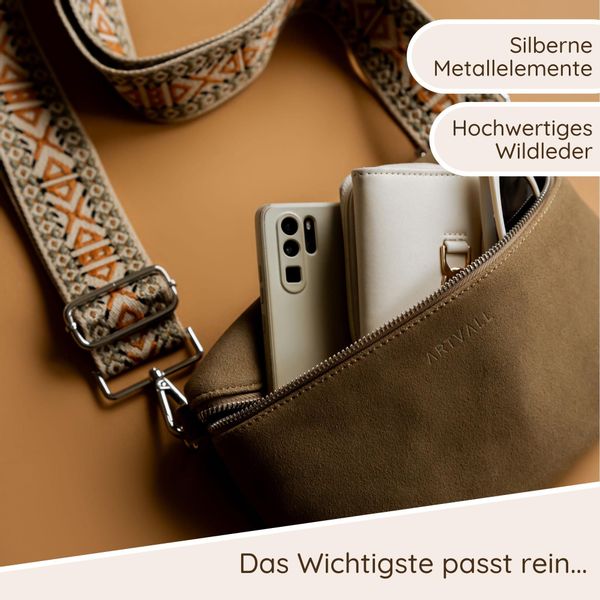 ARTVALL Umhängetasche Wildleder Handtasche Damen Brusttasche günstig online kaufen