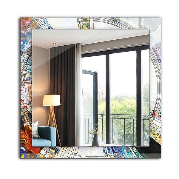 Tulup Spiegel mit Motivdruck Abstraktes Mosaik Aus Kreisen 60x60 cm Rechtec günstig online kaufen