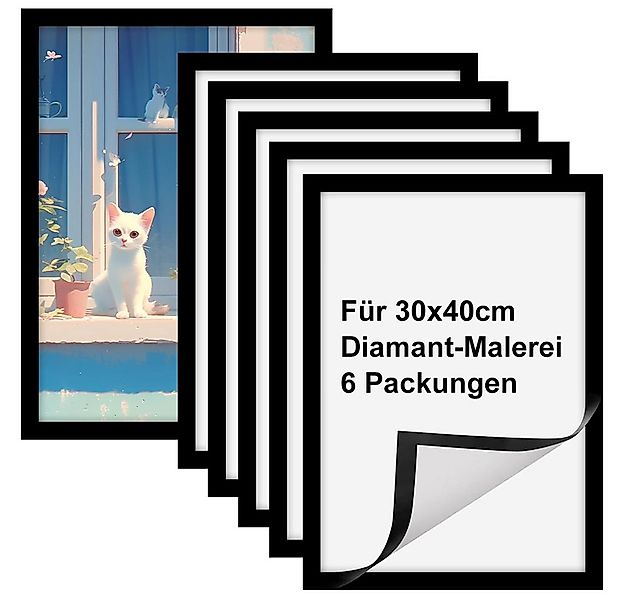 NUODWELL Bilderrahmen-Set Diamant Painting Rahmen, 6 Stück Selbstklebend Ma günstig online kaufen