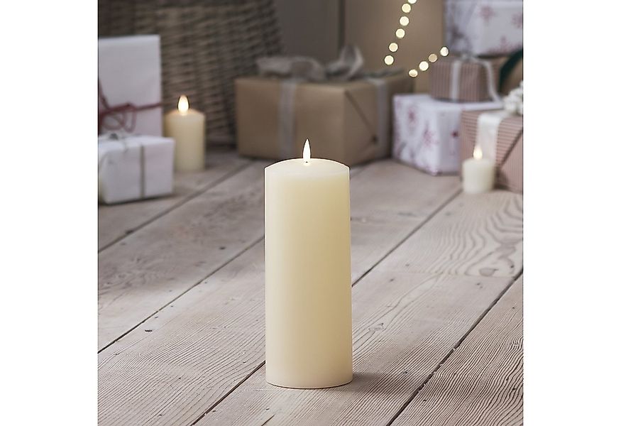 Lights4fun LED-Kerze TruGlow® LED Stumpenkerze breit 25cm günstig online kaufen