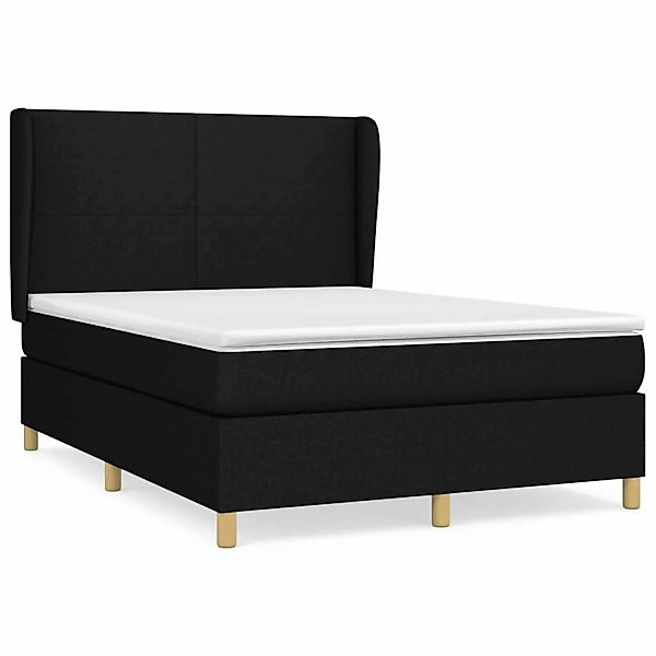 vidaXL Boxspringbett mit Matratze Schwarz 140x200 cm Stoff1372849 günstig online kaufen