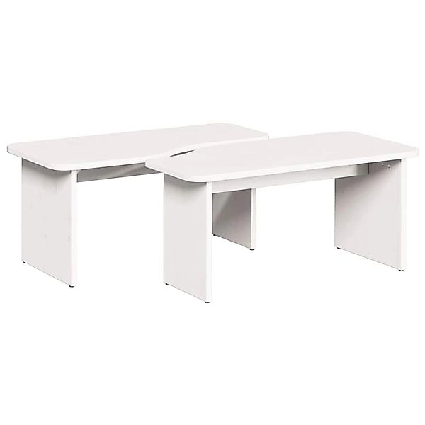 vidaXL Couchtisch Weiß 100 x 69 x 35,5 cm Massivholz Kiefer 873524 günstig online kaufen