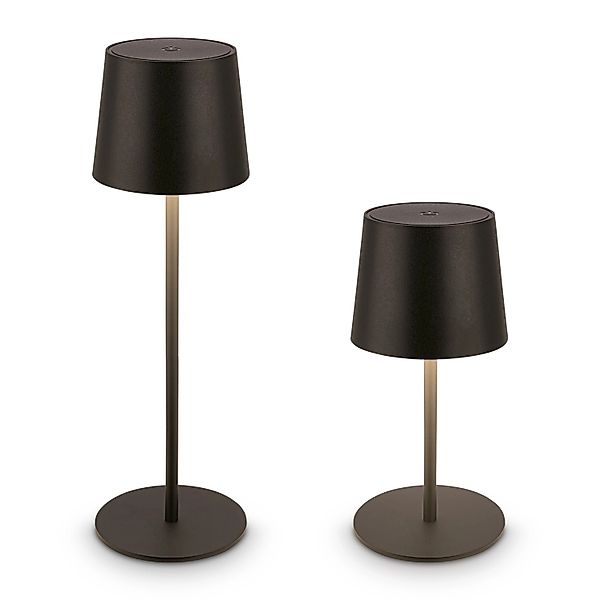 Brilo Akku-LED-Tischleuchte Bota Schwarz Ø 11 cm günstig online kaufen