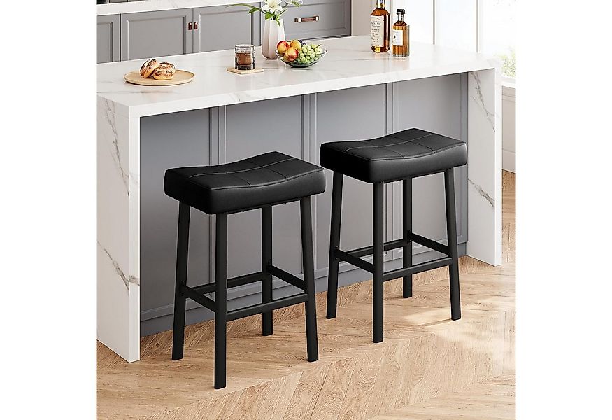 GarveeMore Barhocker 2er-Set mit gepolsterte Sitzfläche,Metallbeinen und Fu günstig online kaufen