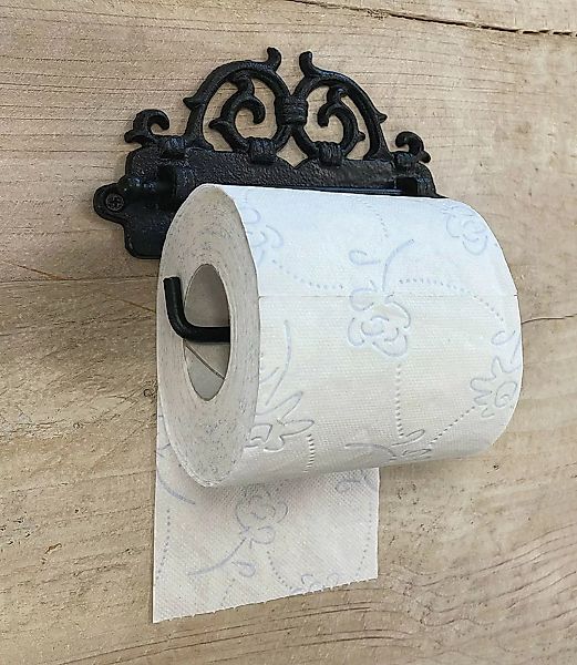 Toilettenpapierhalter Gusseisen Schwarz Vintage Klorollenhalter Antik-Stil günstig online kaufen