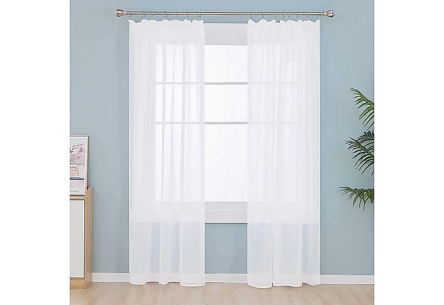 Deconovo Vorhang Wohnzimmer Gardinenschals mit Kräuselband Gardinen Wohnzim günstig online kaufen