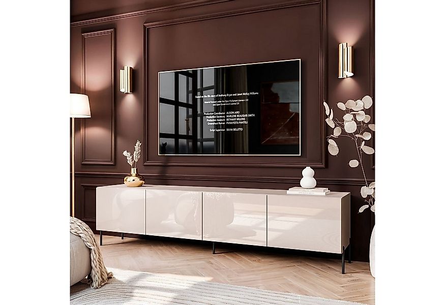 ALLHOUSE24 TV-Schrank LOGANTE 200 KASCHMIR Hochglanz auf Beinen Lowboard Me günstig online kaufen