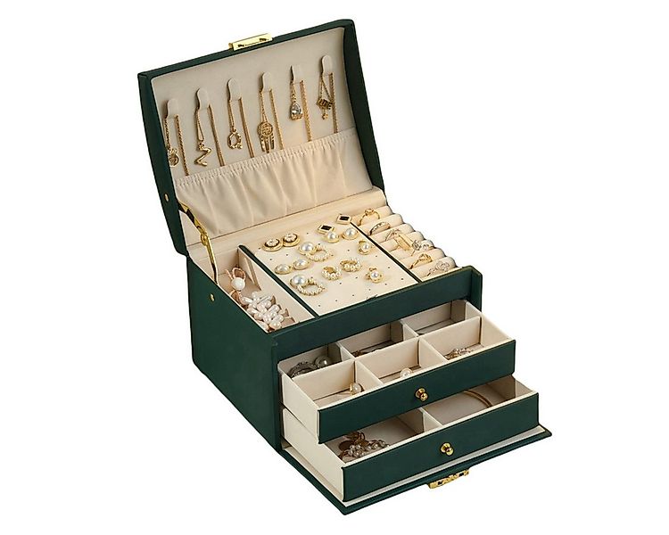 PFCTART Schmuckkasten Hochwertige Leder Schmuckkasten Desktop-Schublade Sch günstig online kaufen