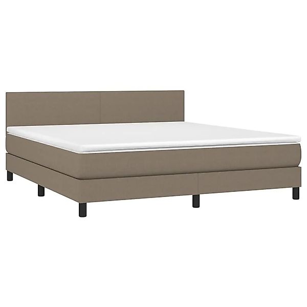 vidaXL Boxspringbett mit Matratze & LED Taupe 160x200 cm Stoff 3133009 günstig online kaufen