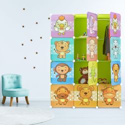relaxdays Kinderkleiderschrank Steckregal Kinderzimmer mit Motiv günstig online kaufen