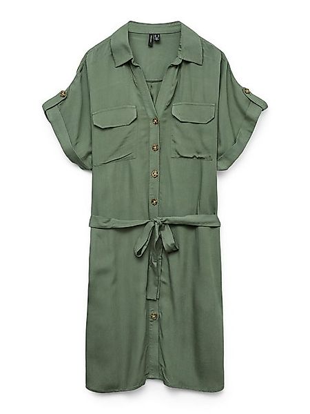 Vero Moda Shirtkleid Gestreiftes Hemdkleid mit Taillenband und Knöpfen (lan günstig online kaufen