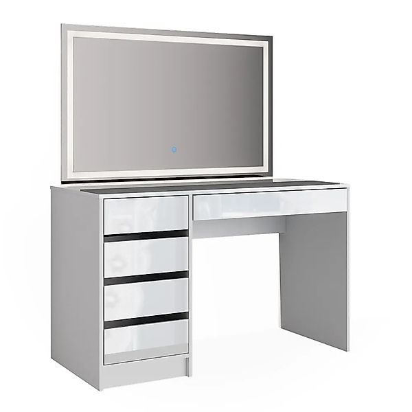 Vicco Schminktisch Sherry, Weiß Hochglanz, 120 cm mit LED Beleuchtung (1-St günstig online kaufen