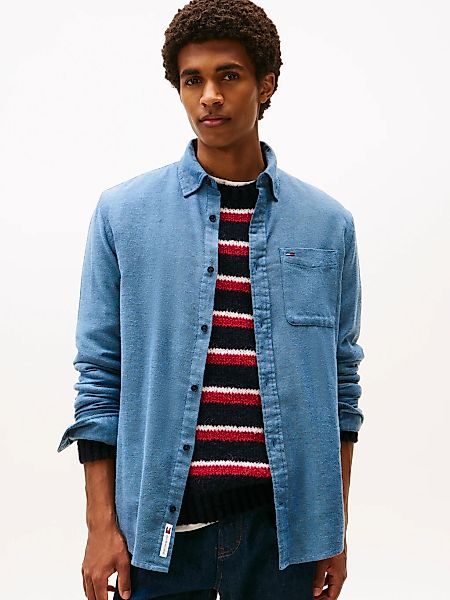 Tommy Jeans Flanellhemd "TJM FLANNEL" regular fit, Langarmhemd, halbgesprei günstig online kaufen