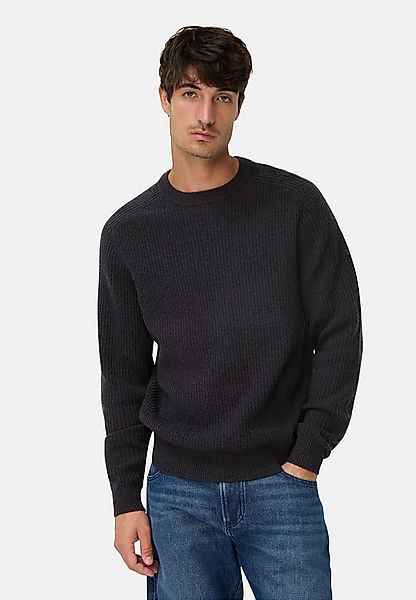 camel active Strickpullover aus reiner Lammwolle Langarm Markenlabel günstig online kaufen